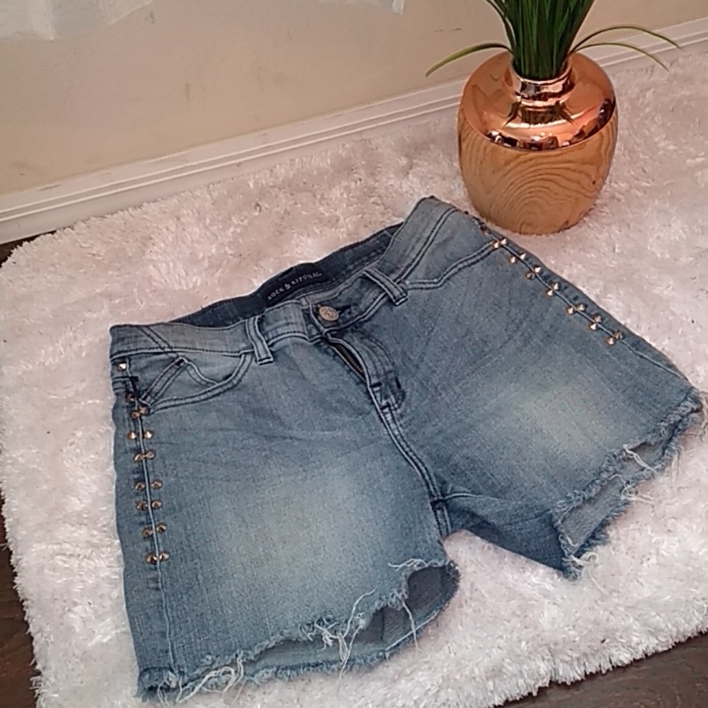 Rock & Republic Studded Jean Shorts